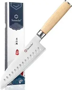 包丁 三徳包丁 ステンレス 180mm 木製柄 万能包丁 左利き 両刃