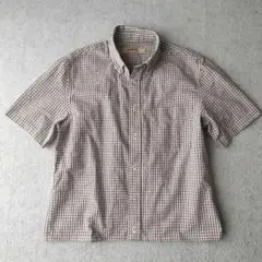 old unknown シアサッカー シャツ 短丈 ボックスシルエット