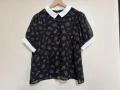 earth music&ecology 花柄半袖ブラウス