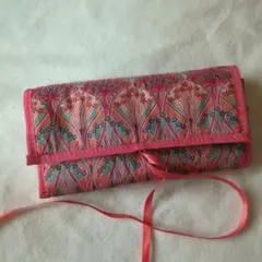 未使用 タグ付き LIBERTY 花柄ポーチ ピンク系
