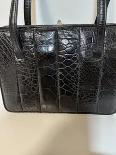 クロコダイル　レディースバッグ　黒
