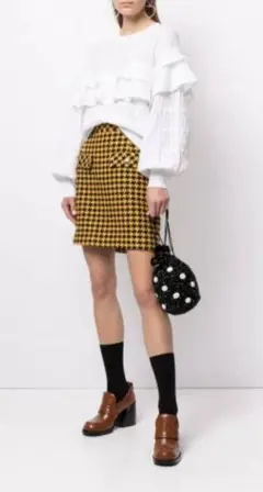 CHANEL シャネル フリル ラッフル ニット セーター ココマーク ボタン