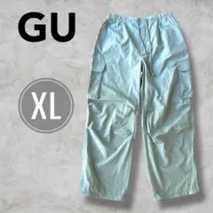 gu ジーユー　パラシュートカーゴパンツ　グリーンXL