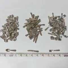 60個 カトラリー スプーン フォーク ナイフ 銀 ドールハウス ミニチュア