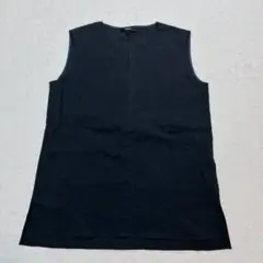 【美品】 セオリー リネン シャツ ノースリーブ ブラウス 2WAY ネイビー