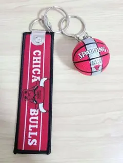 NBA 　シカゴ・ブルズ　Bulls  3D立体ボール　セット　キーホルダー