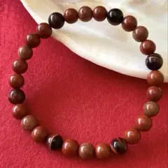 6mm タイガーアイ　レッドジャスパー　ゴールドストーンブレスレットハンドメイド