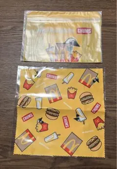 マクドナルド✖️CHUMS福袋 2023 クリーナークロス ジッパーポーチ 黄