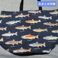 〇超ドでか〇コットンこばやし魚柄バケツ型エコバッグ