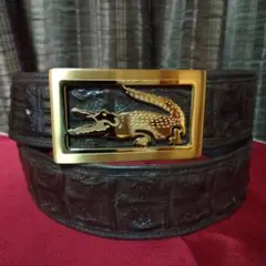 極美品　未使用　クロコダイル　デザインバックル　ベルト　38mm 110cm