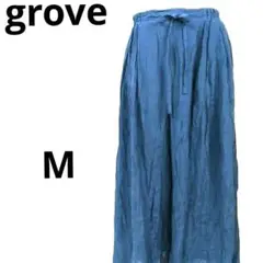 grove グローブ ネイビー ガウチョパンツ ワイドシルエット ◆㉕