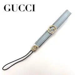【極美品】GUCCI グッチ インターロッキングG ストラップ 水色