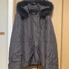 BALMAIN バルマン シルク キルティングコート フォックスファー