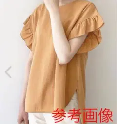 サマンサモスモスブルー　フリル袖Tシャツ　オレンジ