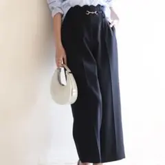 Saison De Papillon　スカラップウエストワイドパンツ