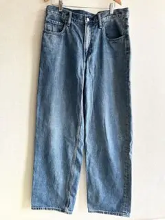 【美品】UNIQLO ワイドストレートジーンズ サイズ31 64 BLUE