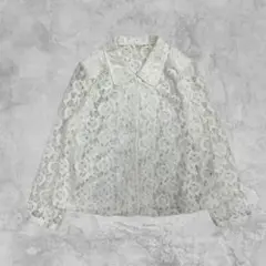 90’s vintage レースブラウス 長袖 シースルー