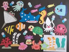 壁面飾り　夏② 7月　8月　あ海　水族館