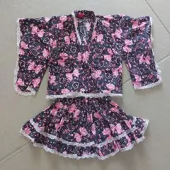 RED PONY リボンハートレース柄着物ドレス 子供浴衣　100cm