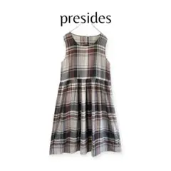 【presides】 ノースリーブワンピース チェック size L 1263