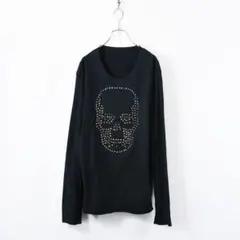 ルシアンペラフィネ メンズ 長袖Tシャツ スタッズ スカル ブラック M