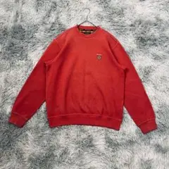 【マンシングウェア】ロゴ刺繍長袖スウェット（L）日本製 エルボーパッチTC395