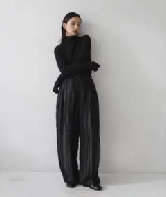 hellam フリンジストライプタックパンツ