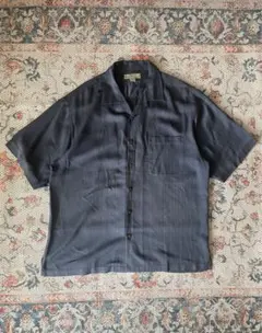 TommyBAHAMA 開襟シルクシャツ　ネイビー