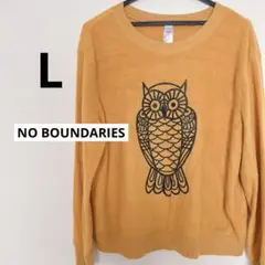 一点物❣️ NO BOUNDARIES フクロウ トレーナー 可愛い 古着