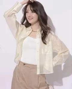 アプワイザーリッシェ・メタルパーツ付シアーシャツ