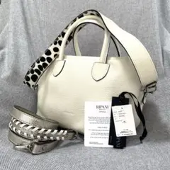 極美品【RIPANIシュリンクレザースモールハンドバッグ】3way