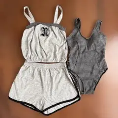 638 ワンピース水着とタンクトップ・ショートパンツセット