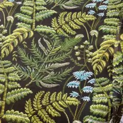1㍍長新仕様立体刺繍葉シーチング綿プリント生地ハギレ布