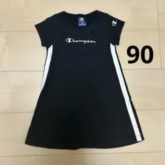Champion、チャンピョン、半袖ワンピース、ブラック、90