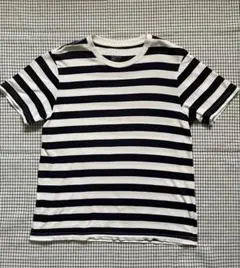 無印良品　ストライプ Tシャツ Mサイズ 白とネイビー　メンズ