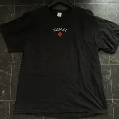 【超希少】NOAH ノア Ｔシャツ ローズ 薔薇 ロゴ 刺繍 ブラック XL