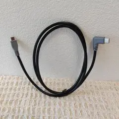 USB Type-C Micro USB 変換ケーブル 1m L型 ブラック