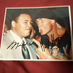 プロレスサイン Hホーガン Mアリ サイン入り 新日本プロレス写真 WWE