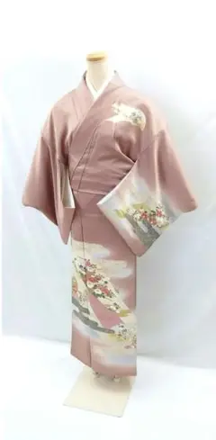FN9746t 着物 正絹 訪問着 一つ紋 158〜168cm