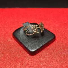 【ヴィンテージ】15号 ゴールドデザイナーズリング 翼 レトロ R4