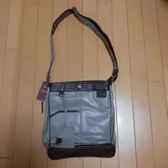 TAKEO KIKUCHI グレー ショルダーバッグ 合成皮革 未使用 タグ付き