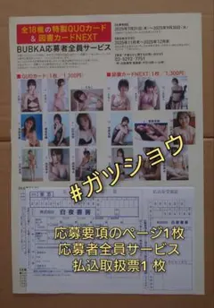 BUBKA 2025年9月号 応募者全員サービス 振込取扱票 1枚