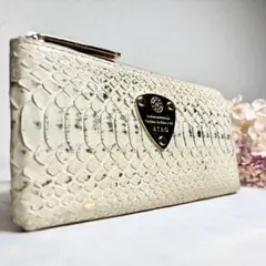 【極美品】 アタオ　長財布　リモ　HAKU 箔　パイソン　L字ファスナー