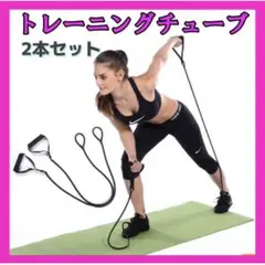 トレーニングチューブ エクササイズバンド 2本セット 筋トレ ビリーバンド