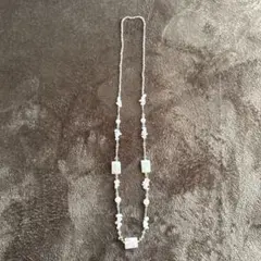 【お値下げ】ピンク系ロングネックレス　ストーン　アクセサリー