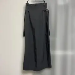 AUNT MARIE'S ブラックグレーロングスカート サイズF