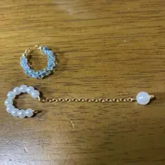 パールとシャボン玉イヤーカフ