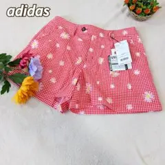 【アディダス】ショートパンツ ゴルフウェア 未使用 美品 M 花柄 チェック柄