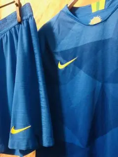 ブラジル青ユニフォーム上下セットアップ+未使用ソックス