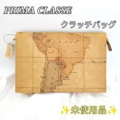 未使用品★ プリマクラッセ クラッチバッグ セカンドバッグ 地図柄